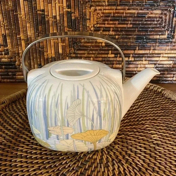 Rosenthal Vintage Porcelain Teapot Coffee Pot Alain Le Foll MCM Asian Floral - Picture 2 of 12